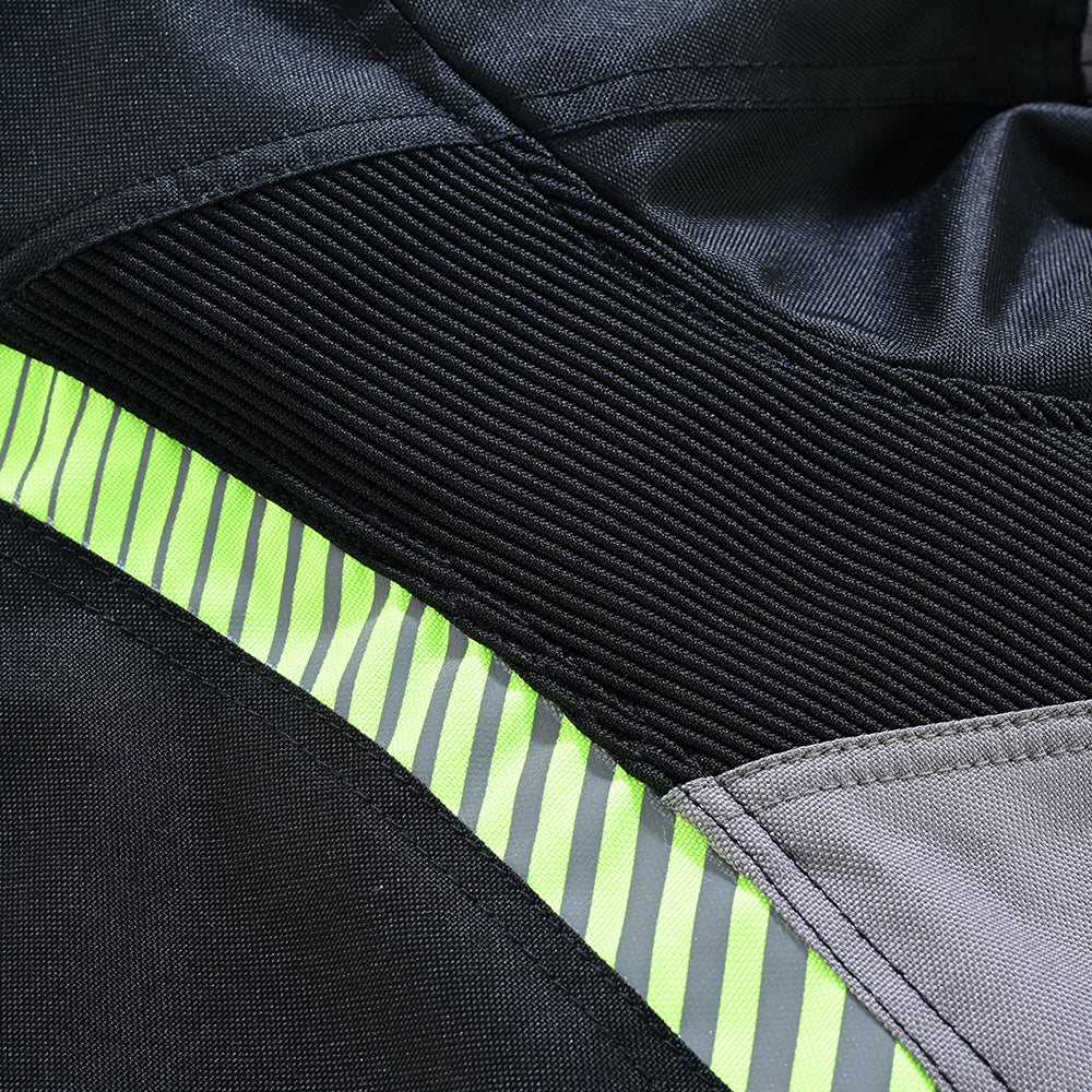Racer Jacket – Men’s Motorcycle Textile Jacket (Black & Neon Lime)