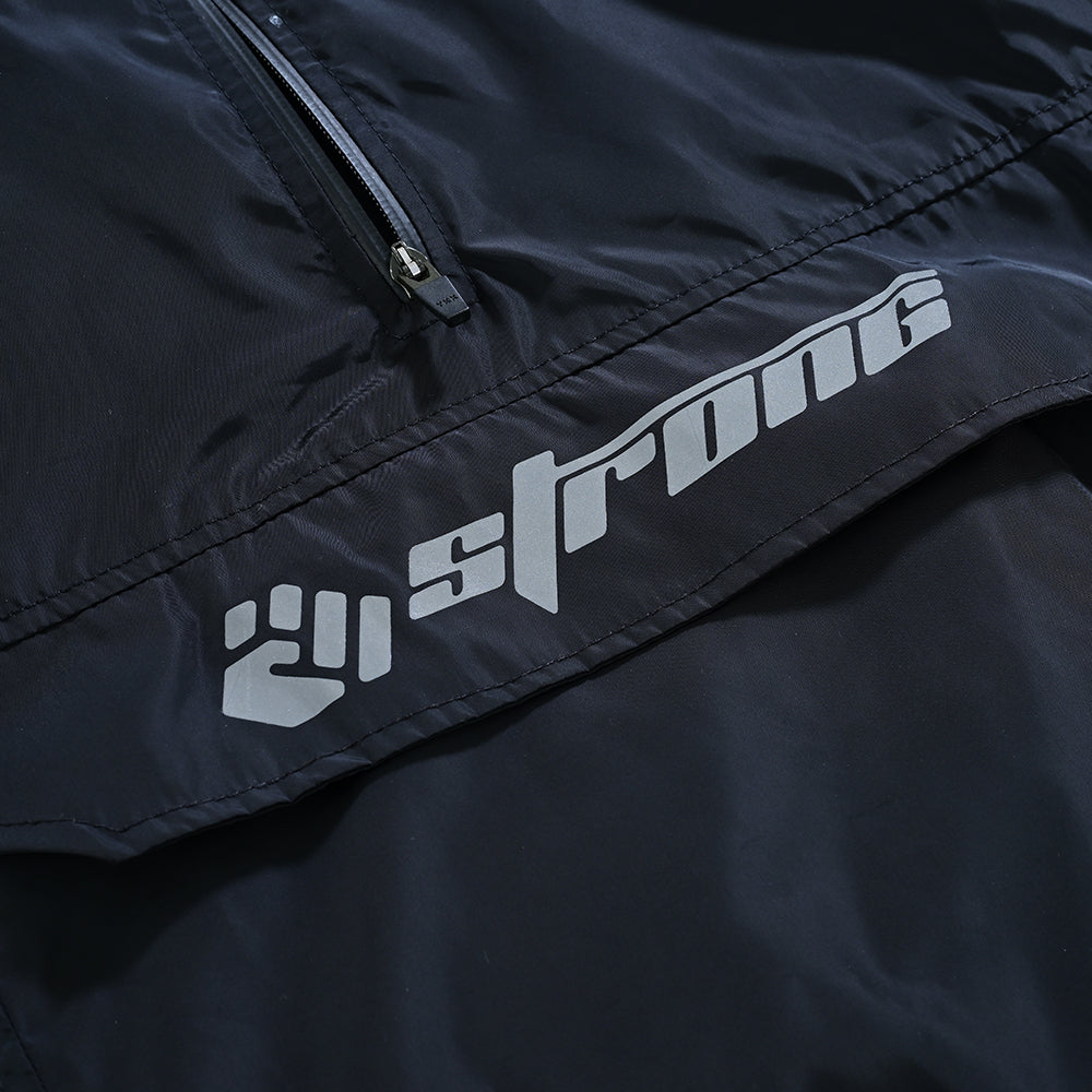 Windbreaker Hoodie – Men's Lightweight Pullover (Black)