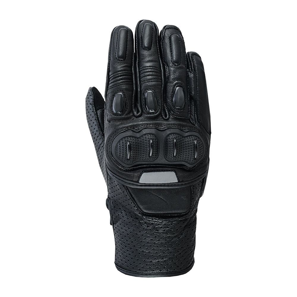 STREET RACE Gloves – Men’s Leather Armored Motorcycle Gloves (Black Performance)