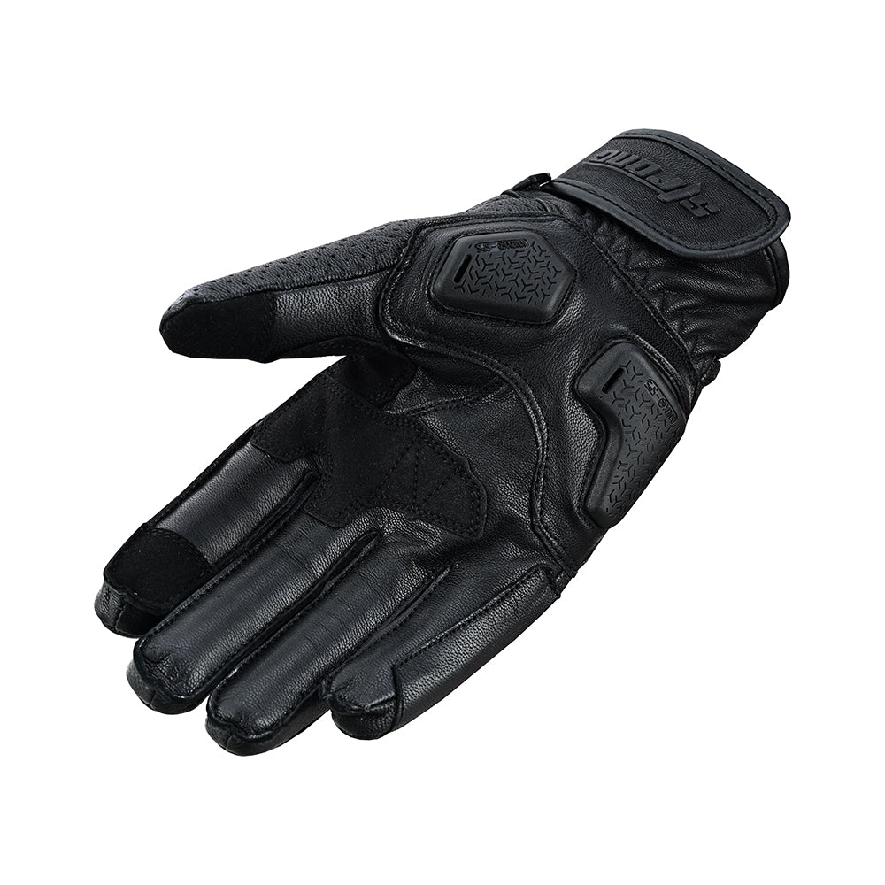STREET RACE Gloves – Men’s Leather Armored Motorcycle Gloves (Black Performance)