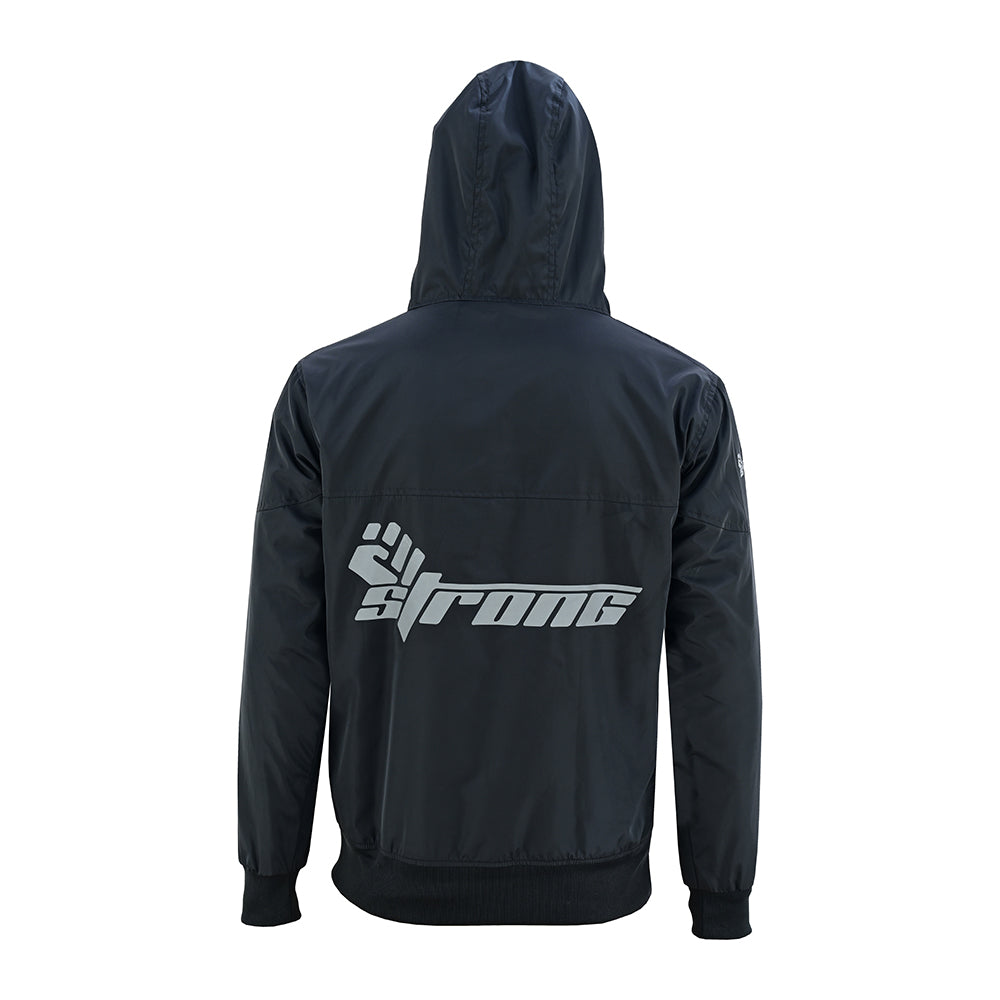 Windbreaker Hoodie – Men's Lightweight Pullover (Black)