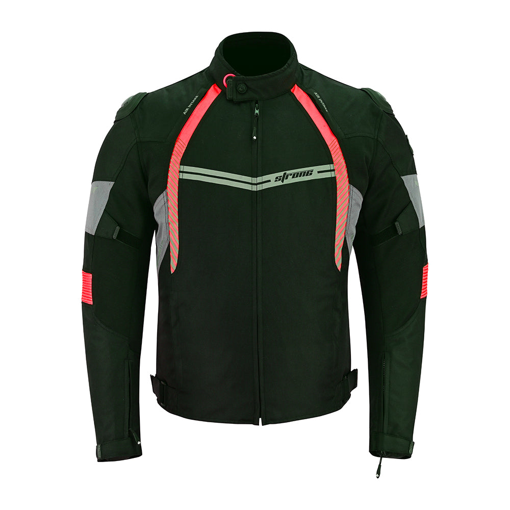 Racer Jacket – Men’s Motorcycle Textile Jacket (Black & Red)