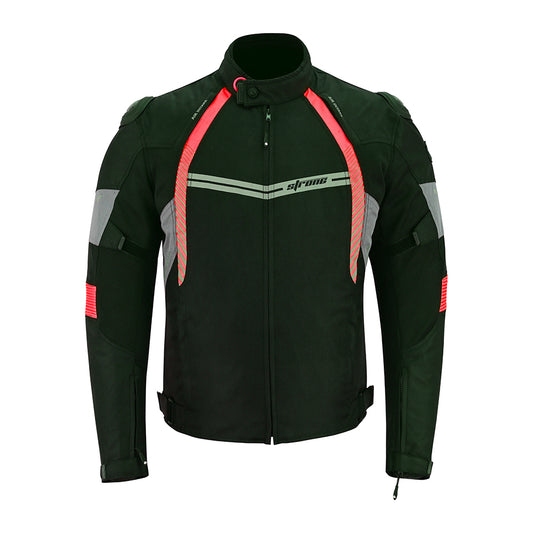 Racer Jacket – Men’s Motorcycle Textile Jacket (Black & Red)