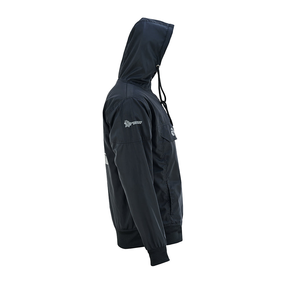 Windbreaker Hoodie – Men's Lightweight Pullover (Black)