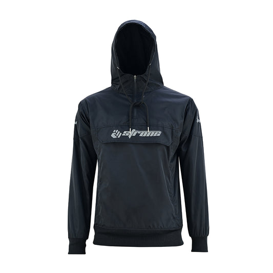 Windbreaker Hoodie – Men's Lightweight Pullover (Black)