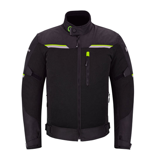 Urban Jacket – Men’s Street-Ready Moto Textile Jacket (Stealth Black / Neon)
